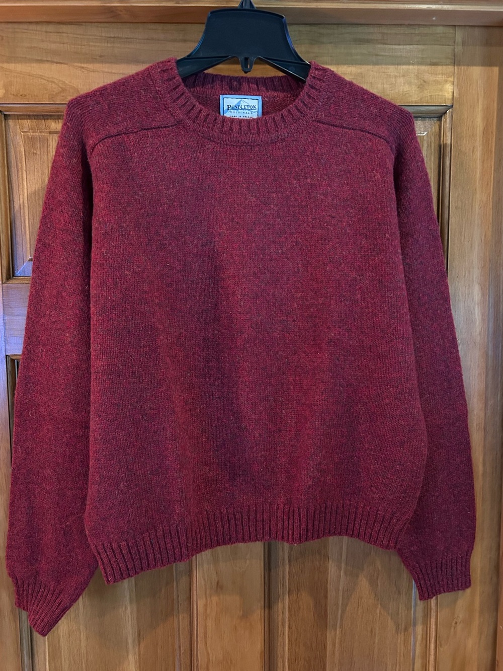 Pendleton Women’s Heather Burgundy Wool Crewneck Sweater
